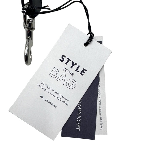 Rebecca Minkoff Sofia Optic White Leather Tassel Guitar Bag Purse Strap - Picture 9 of 16